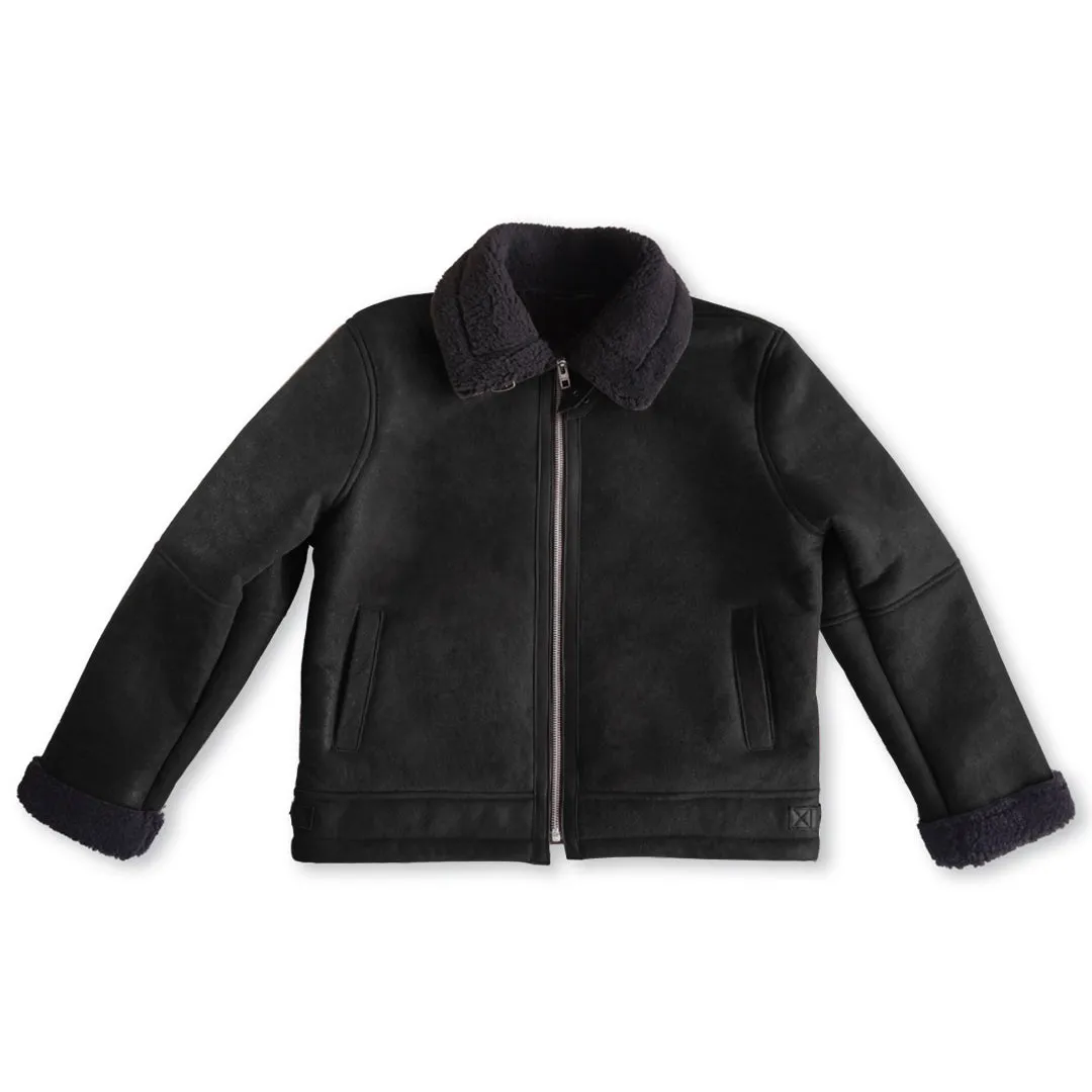 B3 SHEARLING FLIGHT LEATHER JACKET - SEPIA CRACKED BROWN