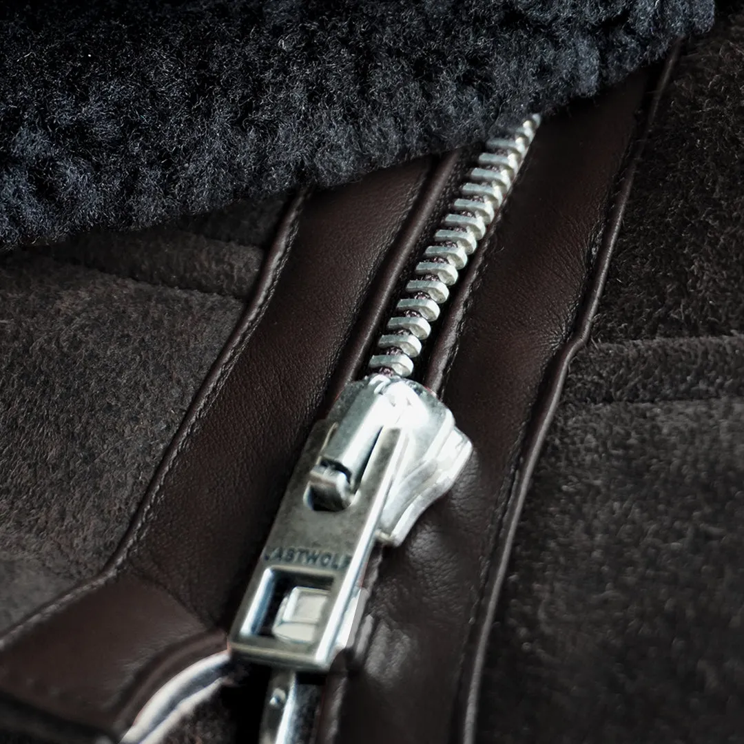 B3 SHEARLING FLIGHT LEATHER JACKET - SEPIA CRACKED BROWN