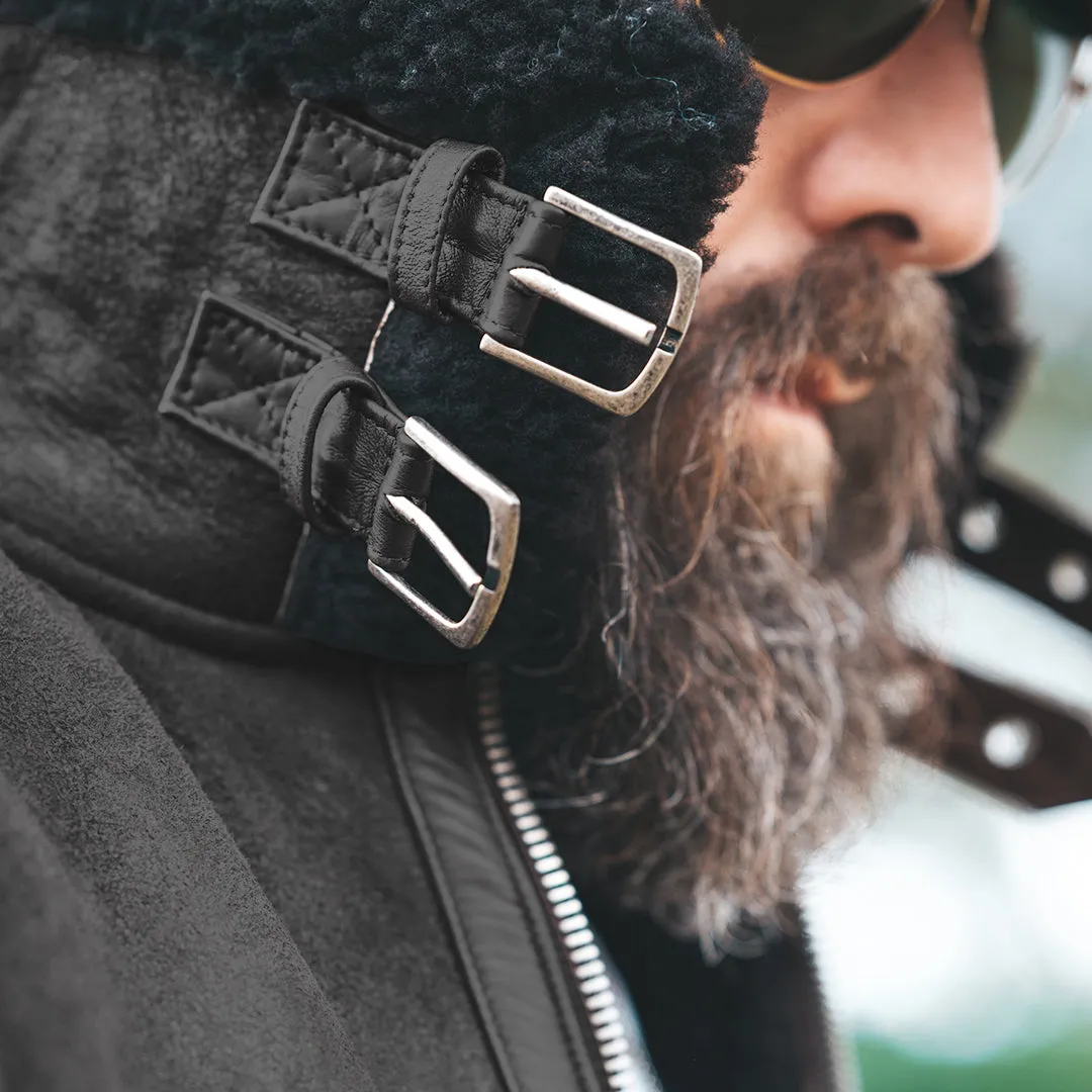 B3 SHEARLING FLIGHT LEATHER JACKET - SEPIA CRACKED BROWN