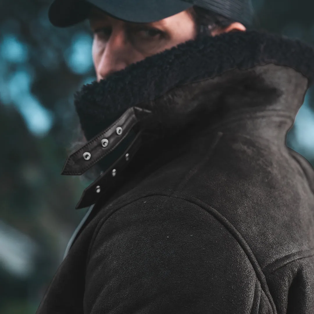 B3 SHEARLING FLIGHT LEATHER JACKET - SEPIA CRACKED BROWN