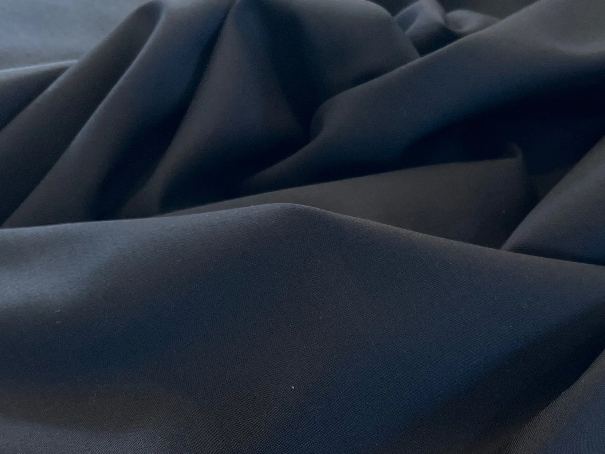 Black  100% Wool Gabardine     1/4 Metre Price