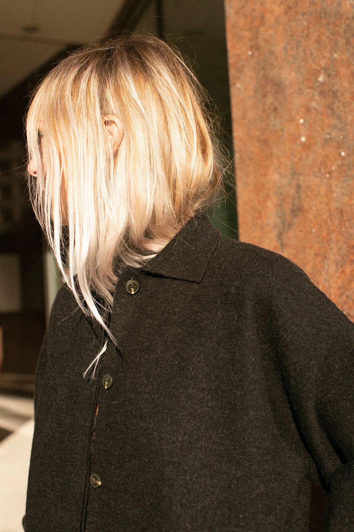 Black Melange Double Knit Jacket