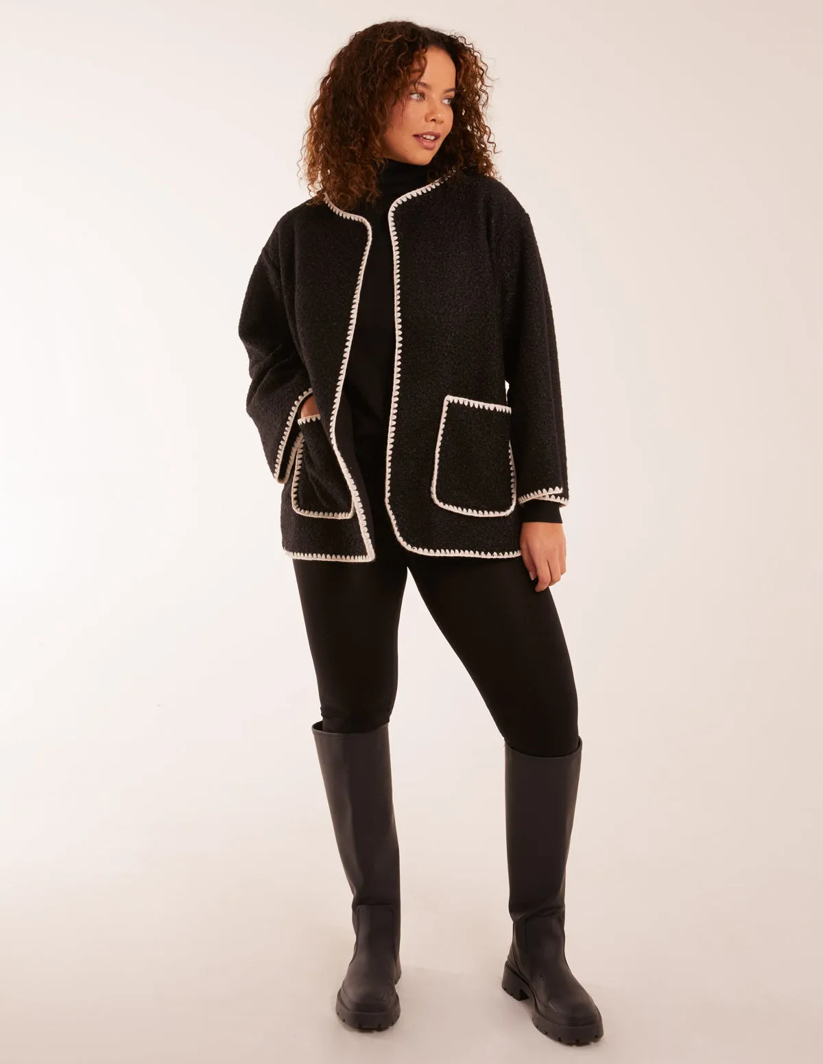 Contrast Blanket Stitch Cardigan