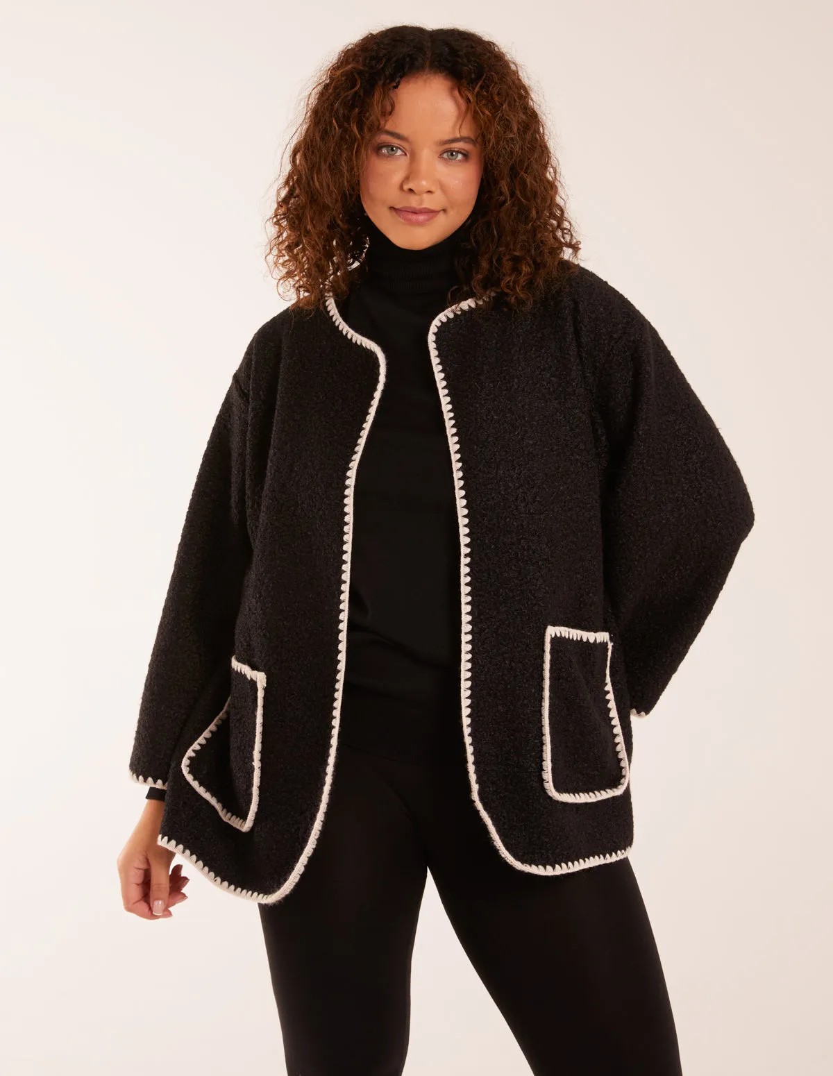 Contrast Blanket Stitch Cardigan