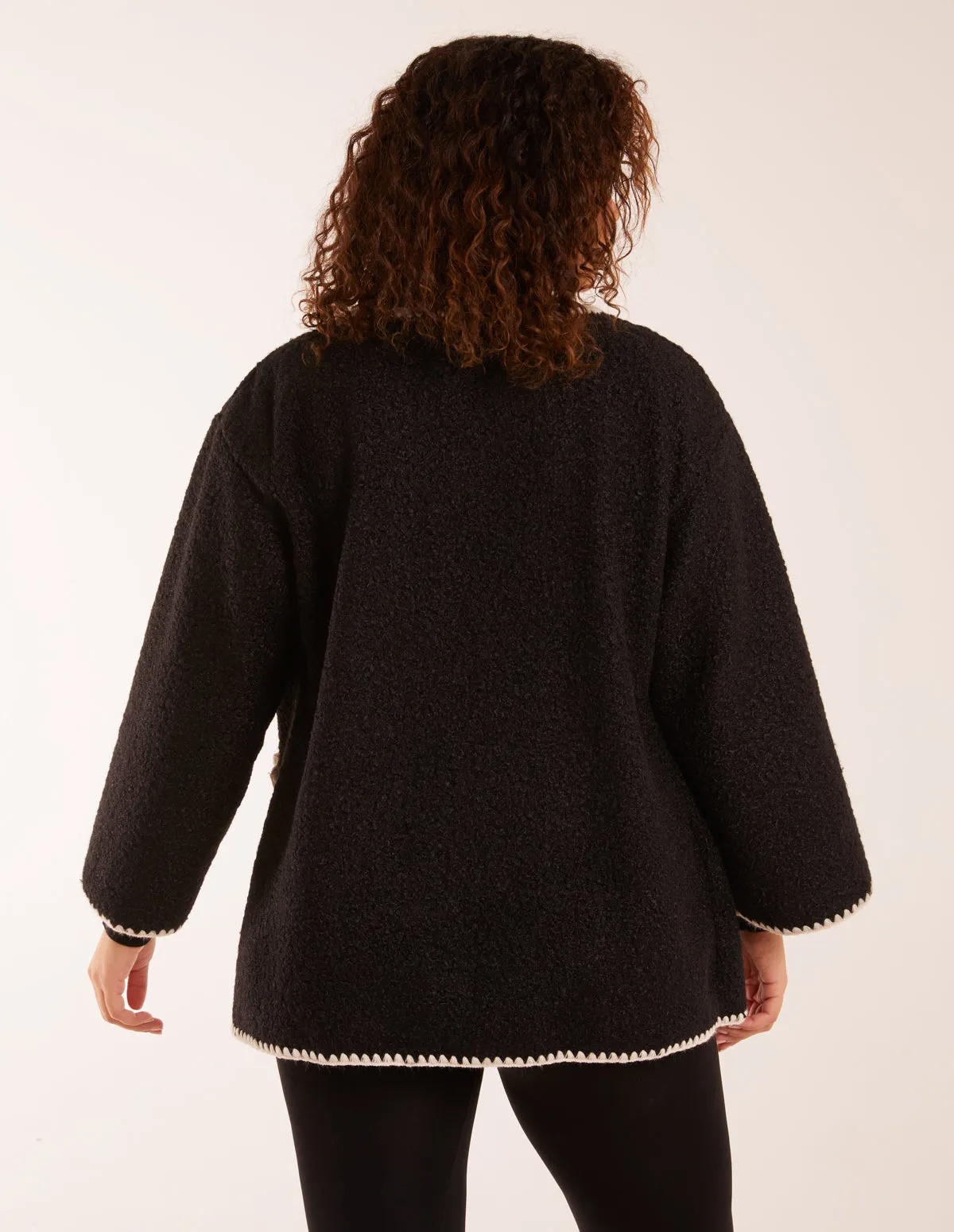 Contrast Blanket Stitch Cardigan