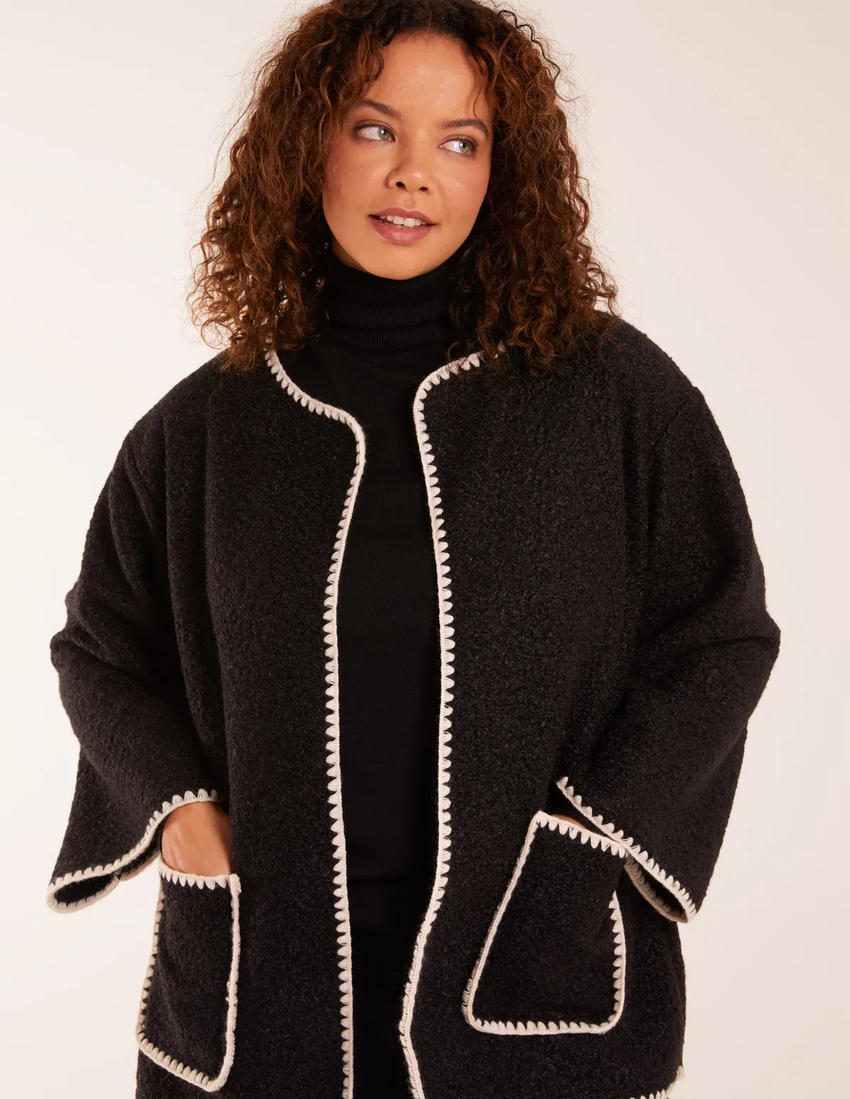 Contrast Blanket Stitch Cardigan