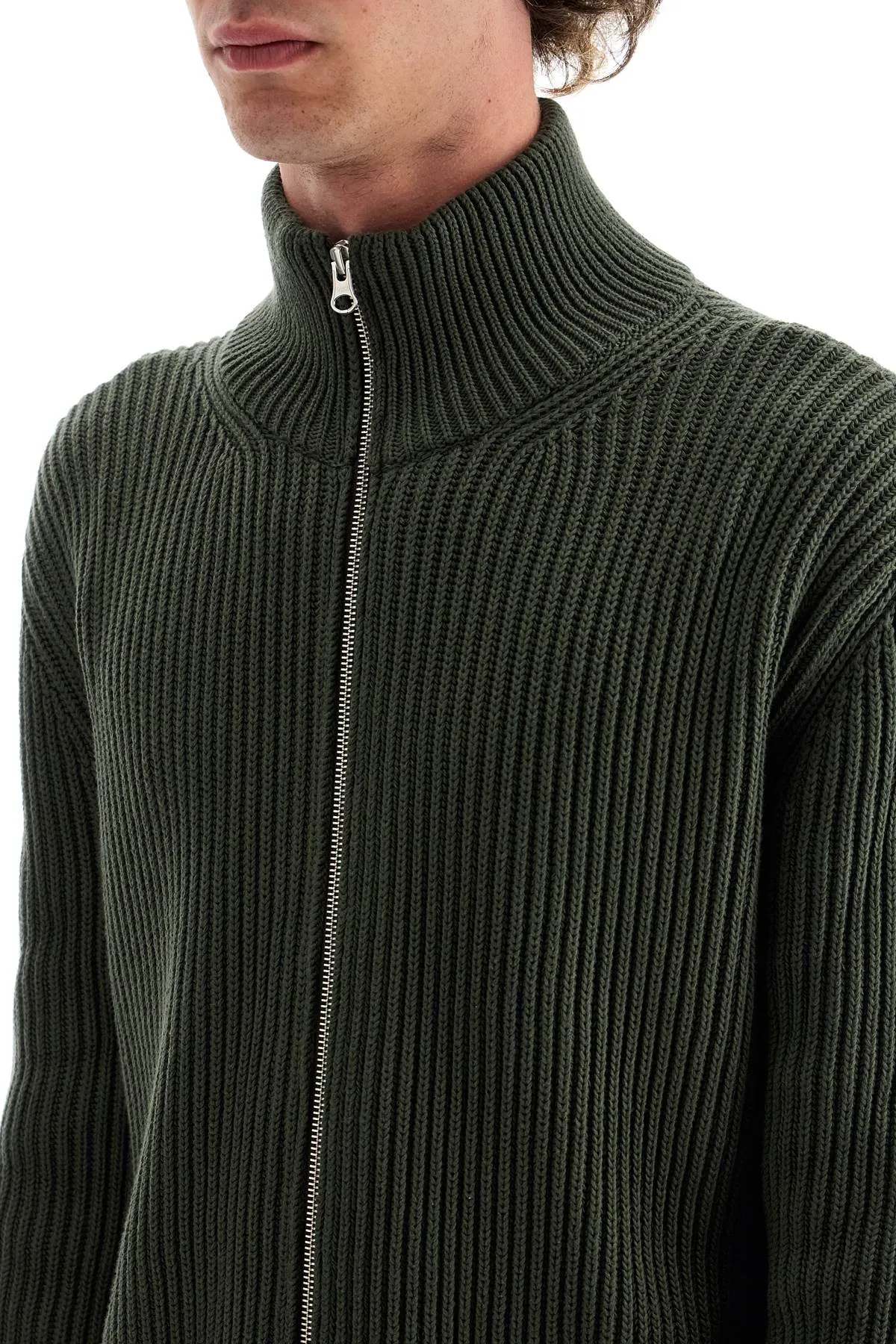 cotton cardigan with zipper