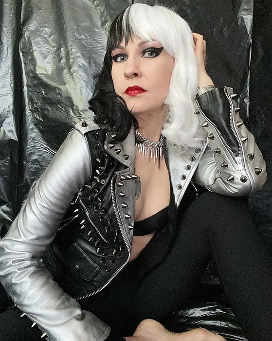 Custom Order NOTHING CAN BREAK ME Studded Lambskin Motorcycle Jacket, XS-4XL