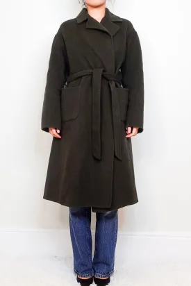 Green Double Faced Wool Wrap coat RRP £640