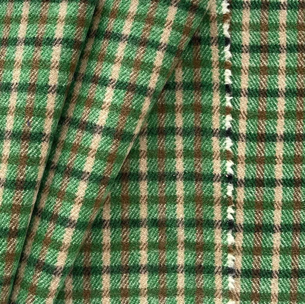 Gucci Verdant Plaid Double-Faced Wool Melton Coating (Made in Italy)