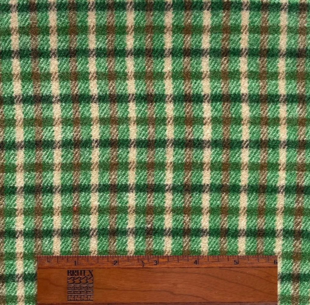 Gucci Verdant Plaid Double-Faced Wool Melton Coating (Made in Italy)
