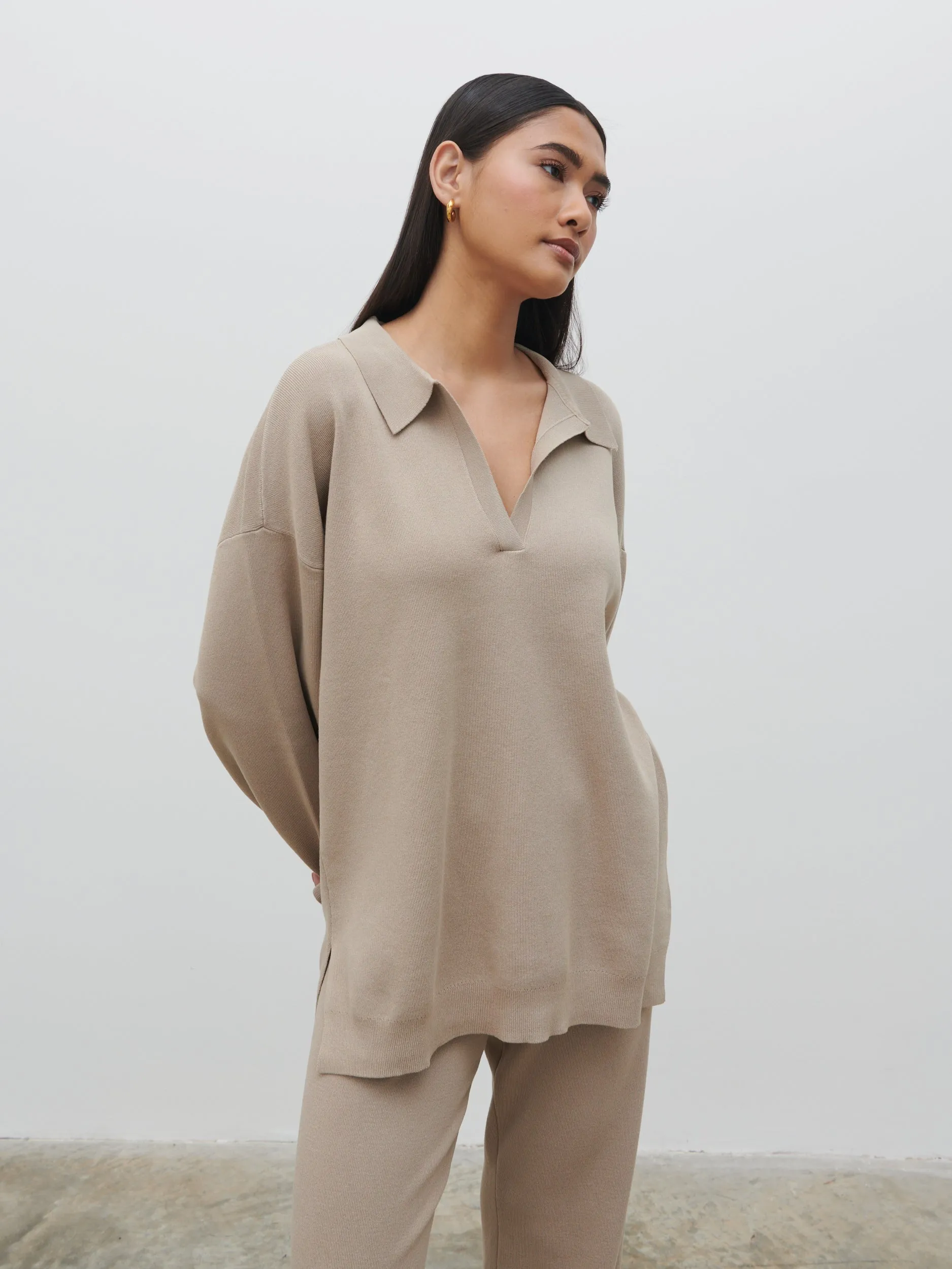 Hayden Oversized Knit Jumper - Beige