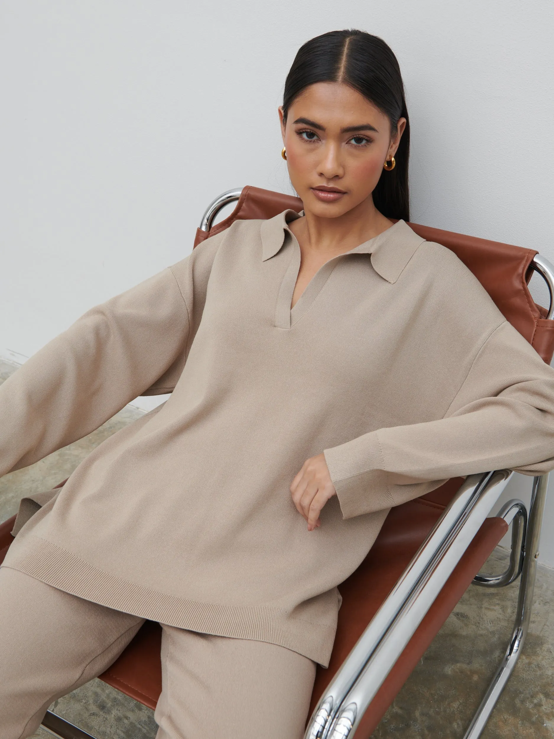 Hayden Oversized Knit Jumper - Beige