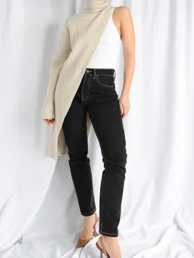 Ivory Asymmetric One Sleeve Top