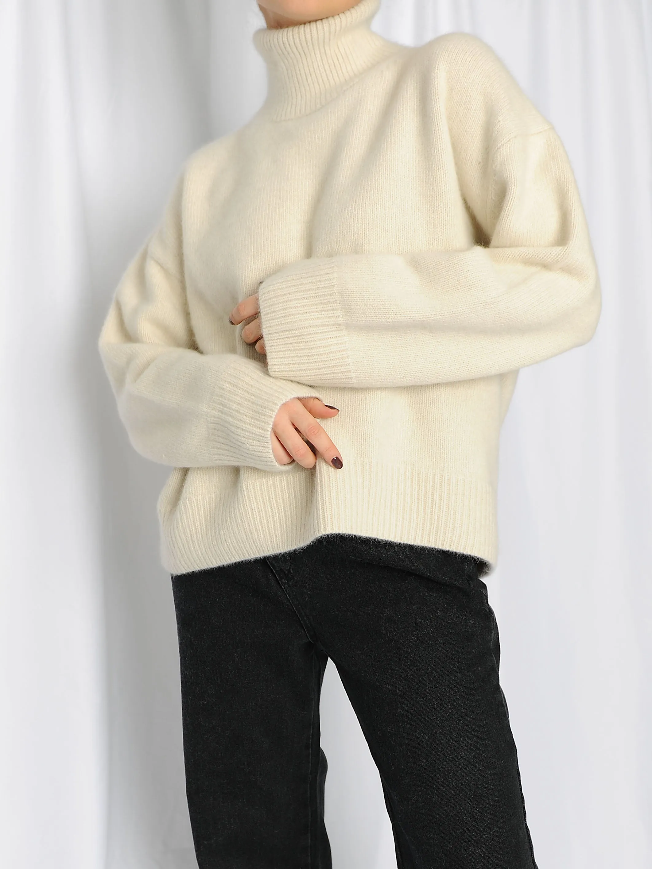 Ivory Soft Wool Turtleneck