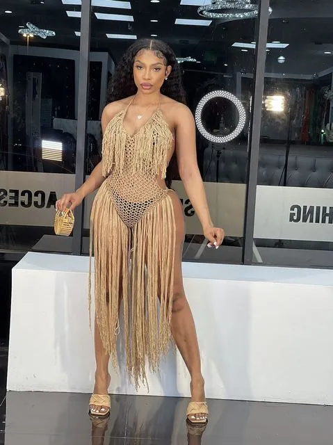 Knit Rib Tassel Bodysuit Romper