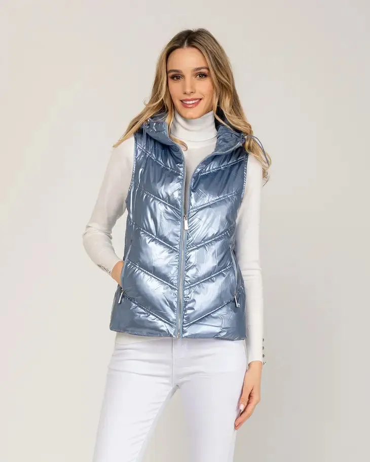 Metallic Blue Padded Vest