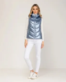 Metallic Blue Padded Vest