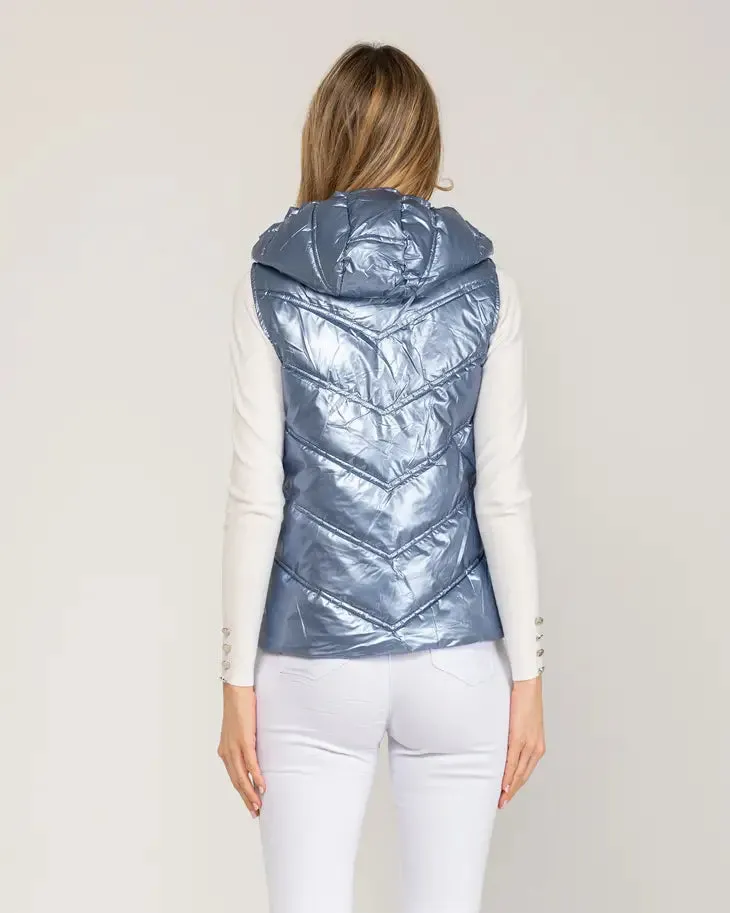 Metallic Blue Padded Vest
