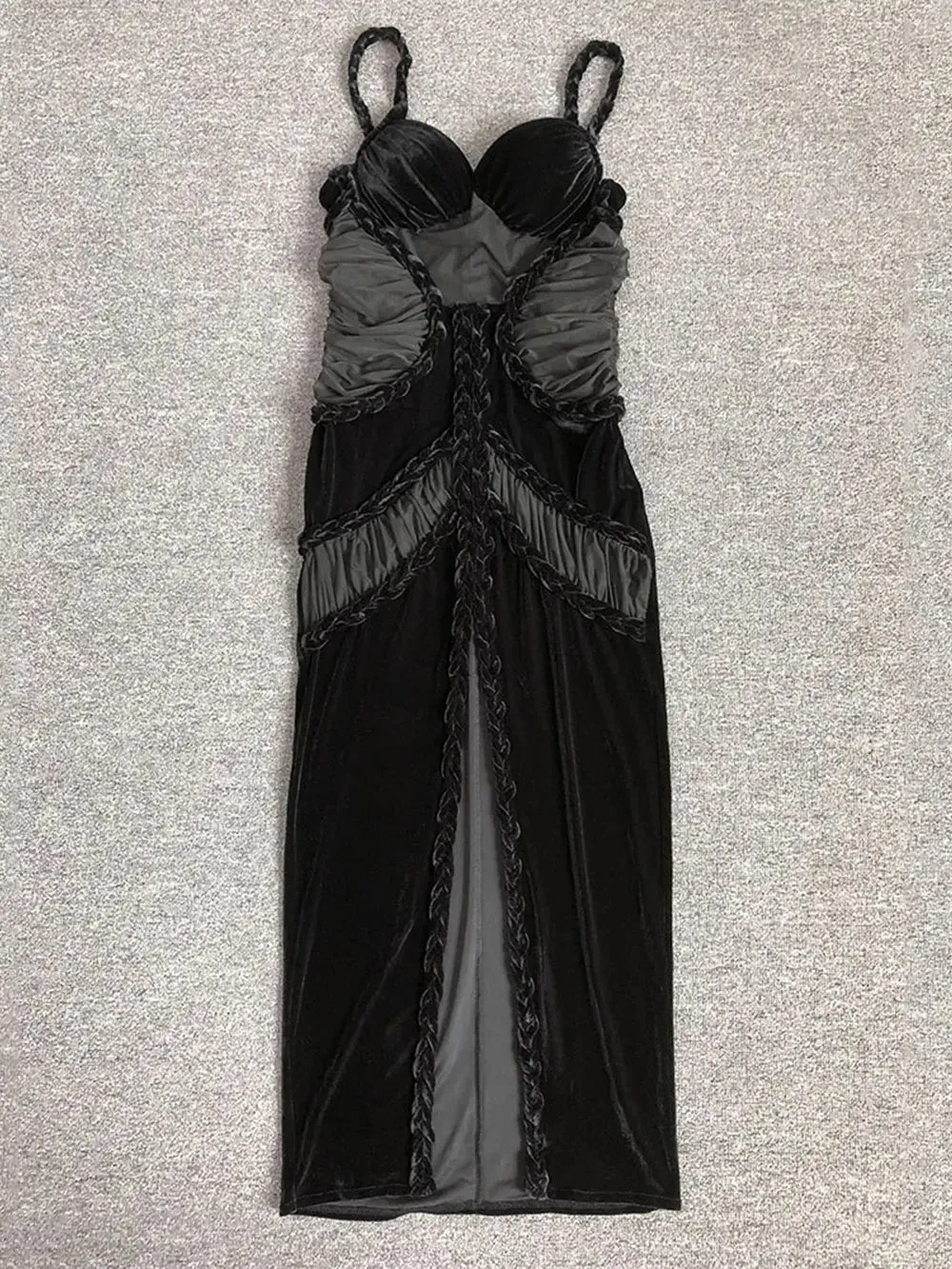 Moraine Sheer Velvet Bodycon Dress