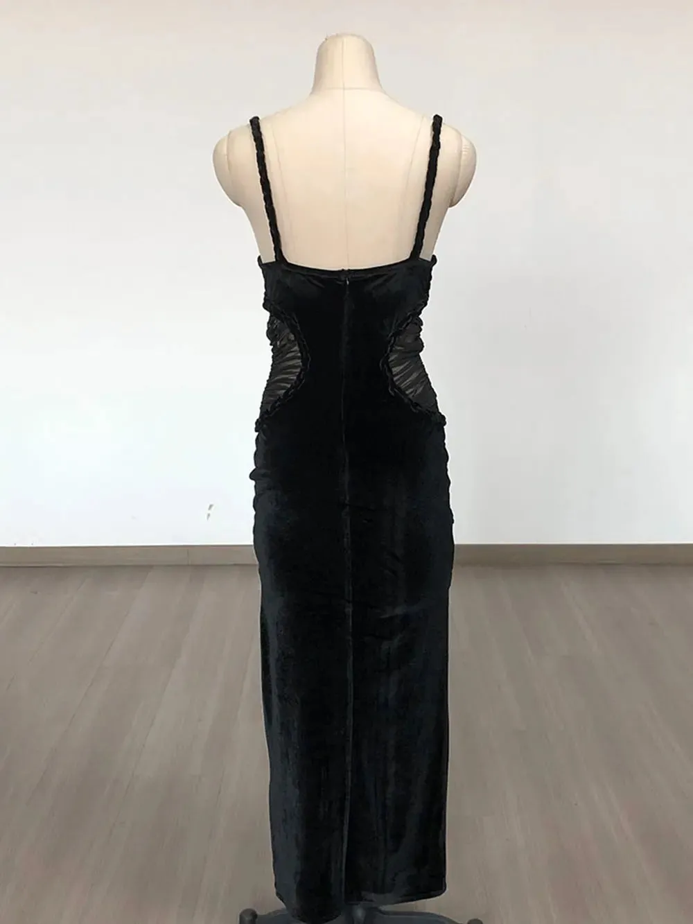 Moraine Sheer Velvet Bodycon Dress