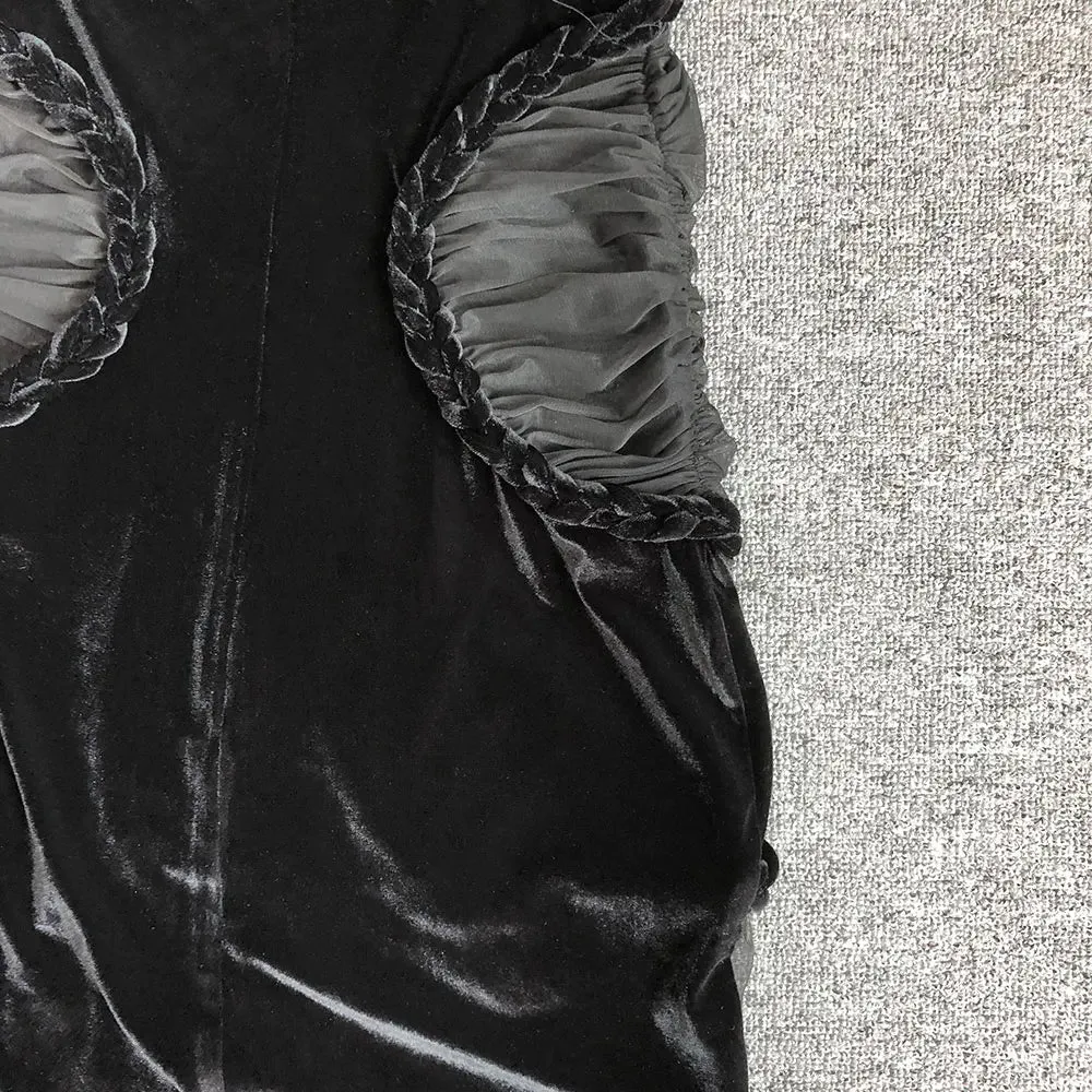 Moraine Sheer Velvet Bodycon Dress
