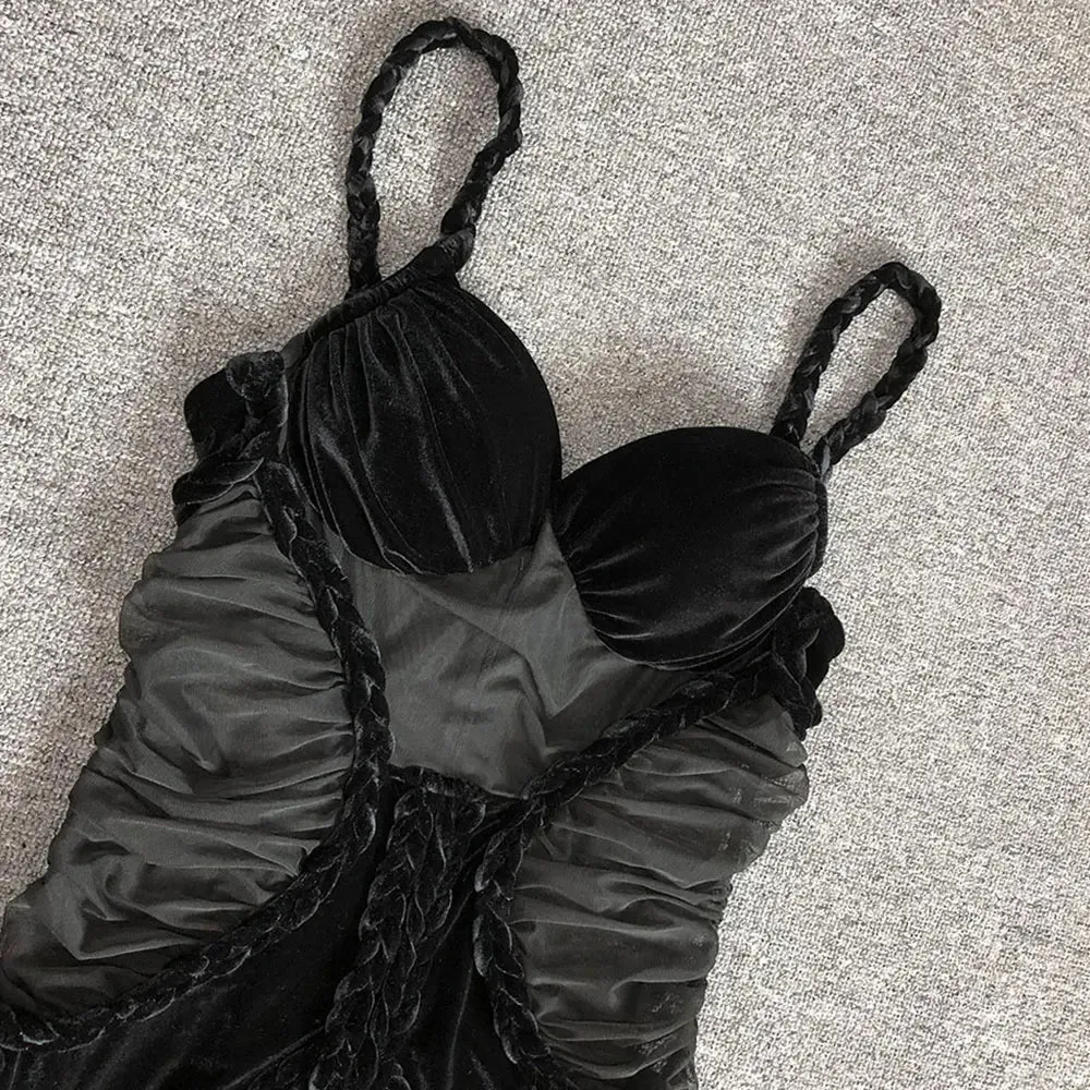 Moraine Sheer Velvet Bodycon Dress