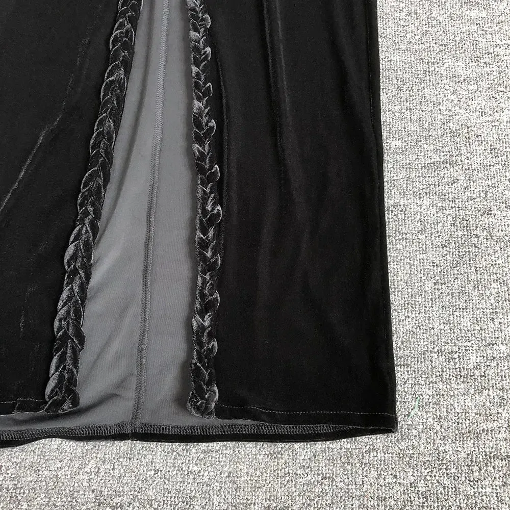 Moraine Sheer Velvet Bodycon Dress