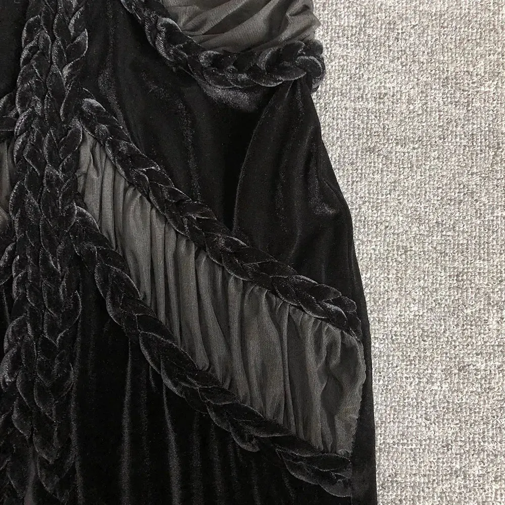 Moraine Sheer Velvet Bodycon Dress