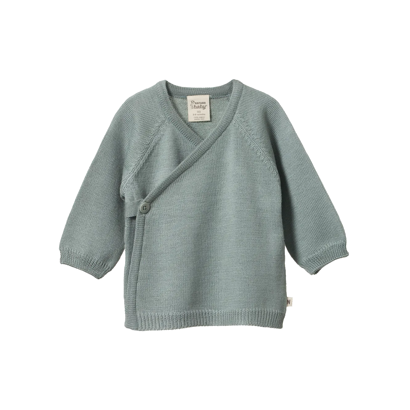 Nature Baby Merino Knit Kimono Jacket - Sage