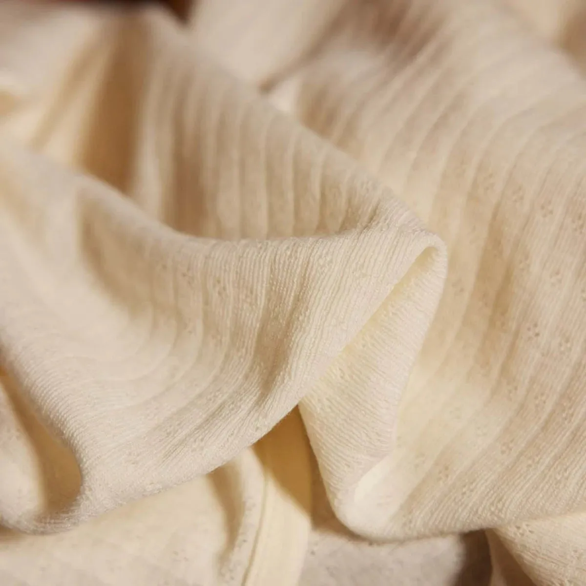 Nature Baby Merino Wrap Pointelle - Natural