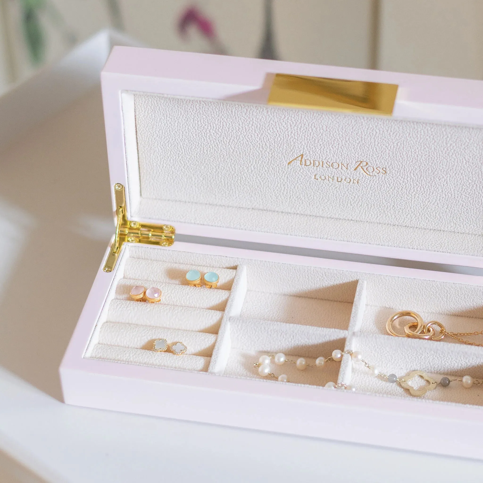 Pink Lacquer Box with Gold Accent