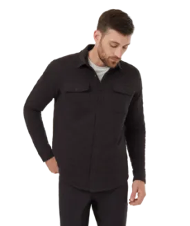 Ten Tree Mens Meteorite Black Colville Quilted Shacket