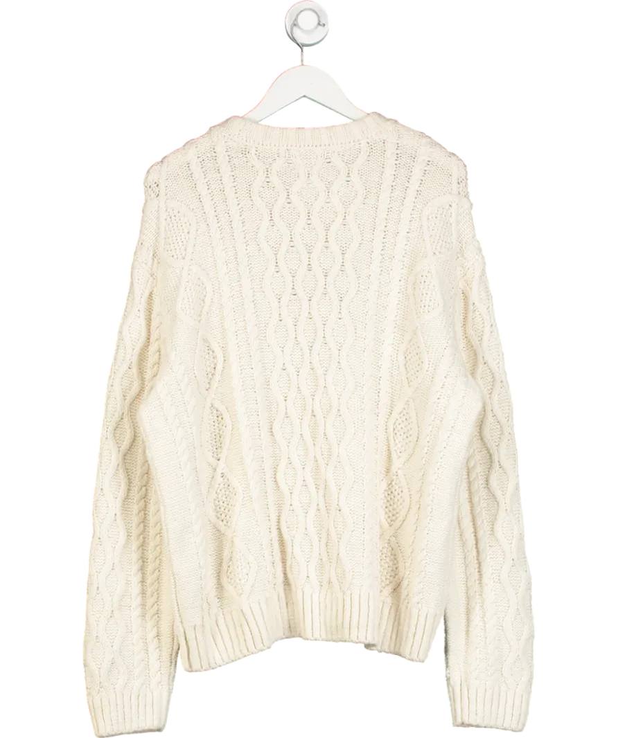 Urban Outfitters Cream Renewal Vintage Cable Knit Jumper UK M