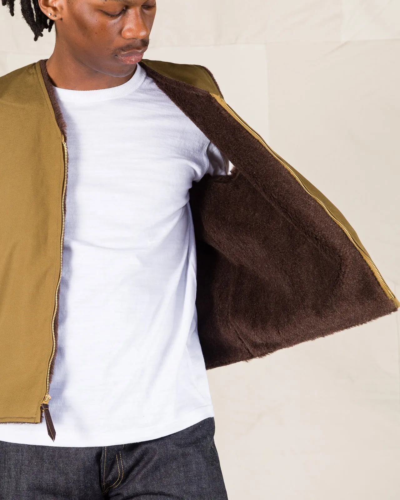 USN Alpaca Vest - Khaki