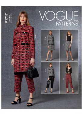 V1717 Misses' Jacket, Skirt & Pants