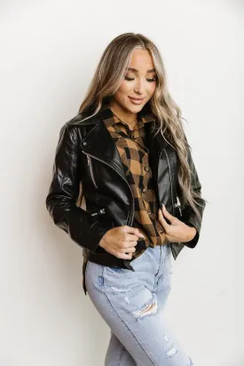 Vegan Leather Moto Jacket